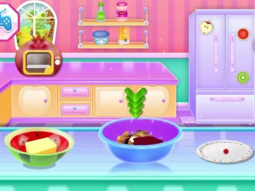 Fruit Chocolate Cake Cooking